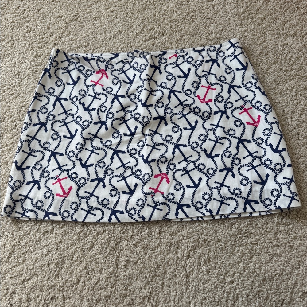 Lilly Pulitzer Tate mini skirt 10 Nautical Anchor Print Skirt - Navy and Pink